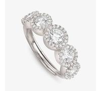 Nomination Seidivina Silver Cubic Zirconia Five Cluster Adjustable Ring 241401/010
