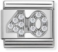 Nomination Silver Crystal 40 Birthday Charm