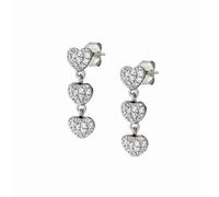 Nomination Silver Crystal Heart Easychic Drop Earrings - Silver