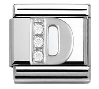 Nomination Silver Cubic Zirconia Letter Charm - D