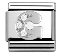 Nomination Silver Cubic Zirconia Letter Charm - G