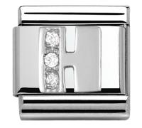 Nomination Silver Cubic Zirconia Letter Charm - H