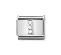 Nomination Silver Cubic Zirconia Letter Charm - I