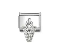 Nomination Silver CZ Dangle V Charm
