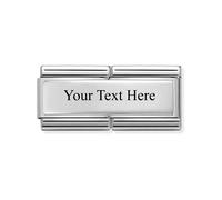 Nomination Engravable Plate Double Silver Shine Charm