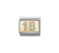 Nomination Silver Glitter 18 Yellow Gold