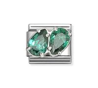 Nomination Silver Green CZ Double Drop Charm