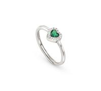 Nomination All My Love Sterling Silver Green Heart Halo Adjustable Ring 240300/014