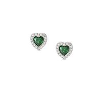 Nomination Silver Green CZ Heart Studs