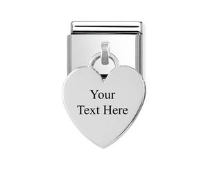Nomination Silver Heart Engraving Charm