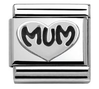 Nomination MUM Heart Silver Shine Charm