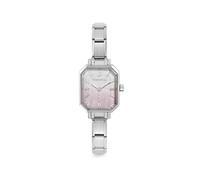 Nomination Silver Paris Rectangular Silver and Pink Dial Watch