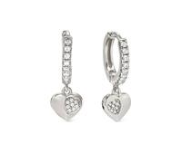 Nomination Silver Petit Sparkle Heart Hoop Earrings