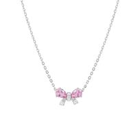 Nomination Silver Pink Crystal Bow Necklace