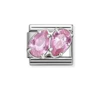 Nomination Silver Pink CZ Double Drop Charm