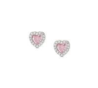 Nomination Silver Pink CZ Heart Studs