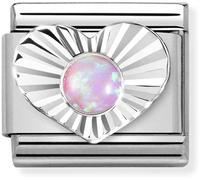 Nomination CLASSIC Composable Pink Opal Heart Fluted Bezel Charm 330508/38