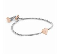 Nomination Milleluci Rose Gold Finish Heart Toggle Pave Half Bangle 028004/022