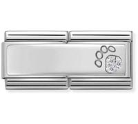 Nomination CLASSIC Silvershine Symbols Stainless Steel Cubic Zirconia Paw Print Double Charm 330731/13