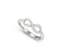 Nomination Silver White Crystal Infinity Adjustable Ring