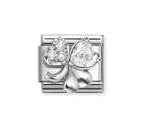 Nomination Silver White CZ Clover Charm