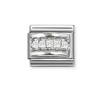 Nomination Silver White CZ Track Charm