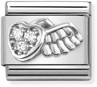 Nomination Silver Winged Heart Charm