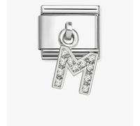 Nomination Hanging CZ M Initial Silver Shine Charm