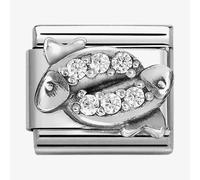 Nomination Silvershine Sterling Silver Cubic Zirconia Pisces Charm 330326/12