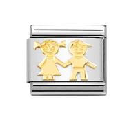 Nomination CLASSIC Composable Yellow Gold Brother & Sister Charm 030162/69