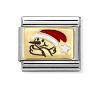 Nomination Snowman with Santa Hat Yellow Gold Charm