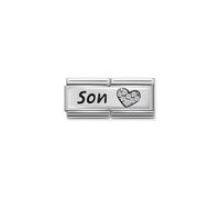 Nomination CLASSIC Silvershine Double Link Heart Son Charm 330731/03