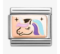 Nomination Stainless Steel 9ct Yellow Gold Multicolour Unicorn Charm 430204/04