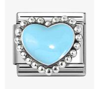 Nomination Stainless Steel & Silver Blue Dotted Heart Charm 330204/34