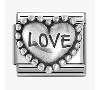 Nomination Love Beaded Trim Heart Silver Shine Charm