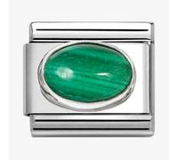 Nomination Stainless Steel & Silver Malachite Stone Charm 330510/48