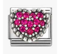 Nomination Stainless Steel & Silver Pink Cubic Zirconia Dotted Heart Charm 330327/08