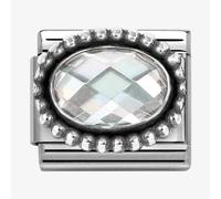 Nomination Stainless Steel & Silver White Cubic Zirconia Oval Beaded Charm 330607/010
