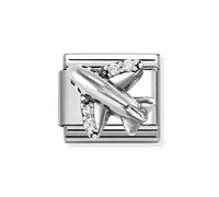 Nomination White Airplane Charm