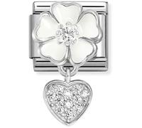Nomination White Flower With Heart Charm
