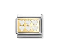 Nomination CLASSIC Gold & White 6 Heart Charm 030284/69
