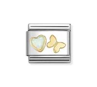 Nomination Classic White Opal Heart Gold Butterfly Charm 030523/11