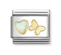 Nomination Classic White Opal Heart Gold Butterfly Charm 030523/11