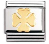 Nomination CLASSIC Gold Good Luck 4 Leaf Clover Charm 030115/06