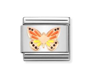 Nomination Yellow and Orange Butterfly Rose Gold Charm