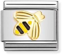 Nomination Yellow Gold Diamond Coated Black & Yellow Bee Charm