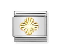 Nomination Yellow Gold Diamond Coated Four Leaf Clover Charm