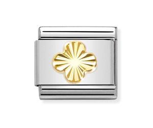 Nomination Yellow Gold Diamond Coated Four Leaf Clover Charm