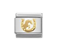 Nomination Yellow Gold Horse Jumping Horseshoe