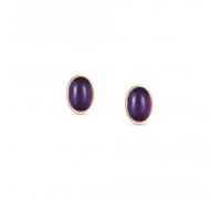 Nominations 750 Gold Oval Stones Amethyst Earrings 027840/013 - Elegant